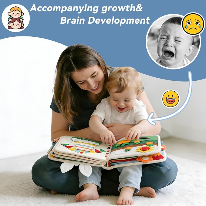 Montessori Busy Book for Toddlers 1-3 – Soft Felt Quiet Book for Sensory & Fine Motor Skills