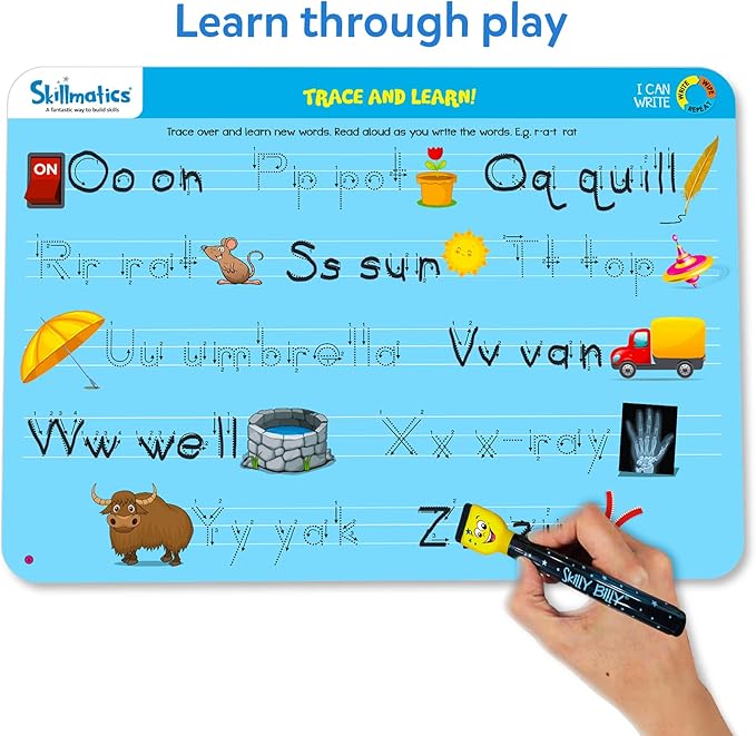 Skillmatics I Can Write – Preschool Learning Activity Book, Gift for Kids | Reusable Write and Wipe Mats, Educational Toy, Back to School, Montessori Gifts for Students, Kids, Toddlers Ages 3, 4, 5, 6