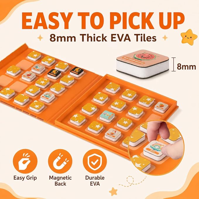 Travofun Magnetic Memory Matching Game | Travel Toys for Toddlers 3-5 | Book-style travel memory game with magnetic matching pieces builds focus and recall on car rides, flights, and quiet play.