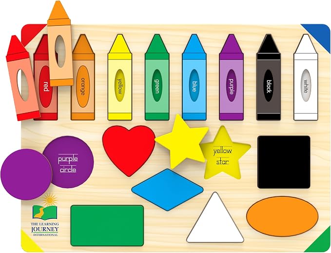 The Learning Journey: Lift & Learn Puzzle Colors & Shapes – Preschool Toys & Activities for Children Ages 3 and Up – Award Winning Educational Toy