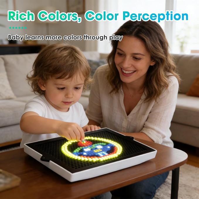 Refill Pegs for Use with Creative Light Up Board, 280 Pcs of Glowing Pegs, Light Up Drawing Board Accessories, 6 Colors, Creative Game Toys, Puzzle Learning Toys, Light Bright Toys for Kids Aged 4 +