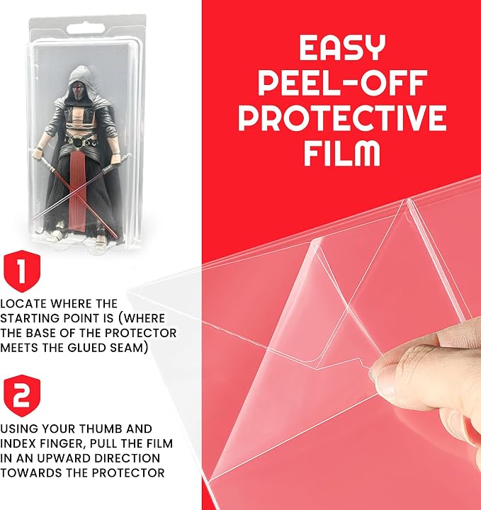 Action Figure Display Case Protector - Blister Clamshell for 6 in Loose Action Figures 25 Pack - Clear APET Plastic - Fits Star Wars, Marvel, G.I. Joe - Holes for Peg Boards - Durable Display Case