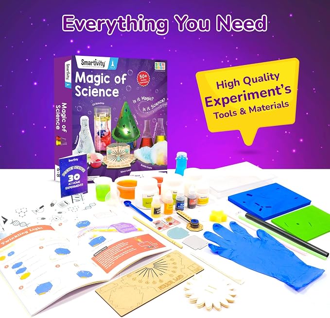 Smartivity Magic Science Kit for Kids Ages 4, 5, 6, 7, 8 Years | 50+ Amazing Science Experiments I Birthday Gifts for Boys & Girls | I Educational Toy for Kids Age 4-8 Years Old | 50+ Amazing Science Experiments | Educational STEM Toy | Birthday Gift f...