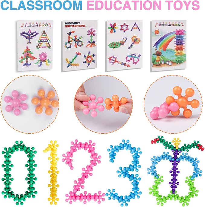 NEOACT 200PCS Building Blocks Kids STEM Toys, Educational Building Toys | Interlocking Plastic Connect Block Manipulatives for Preschool Kids Aged 3+, Creativity Kid Toy Classroom Kindergarten Toys