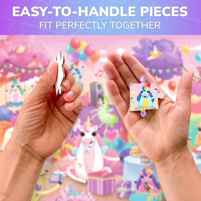 QUOKKA Puzzles for Kids Ages 4-6 – 60 Piece Jigsaw Puzzles for Toddlers Ages 3-5 with Unicorns – Quiet Time Toy for Preschoolers 2-4 – FSC Certified Educational Learning Game for Boys and Girls