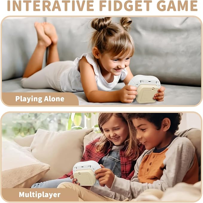 Intoypad Quick Push Pop Game Light Up Fidget Toy for Kids White | 6 Modes LED Screen Quick Push Pop Game Controller Electric Fidget Popper Game Bubble Game Birthday Gifts Toys for Kids Boys