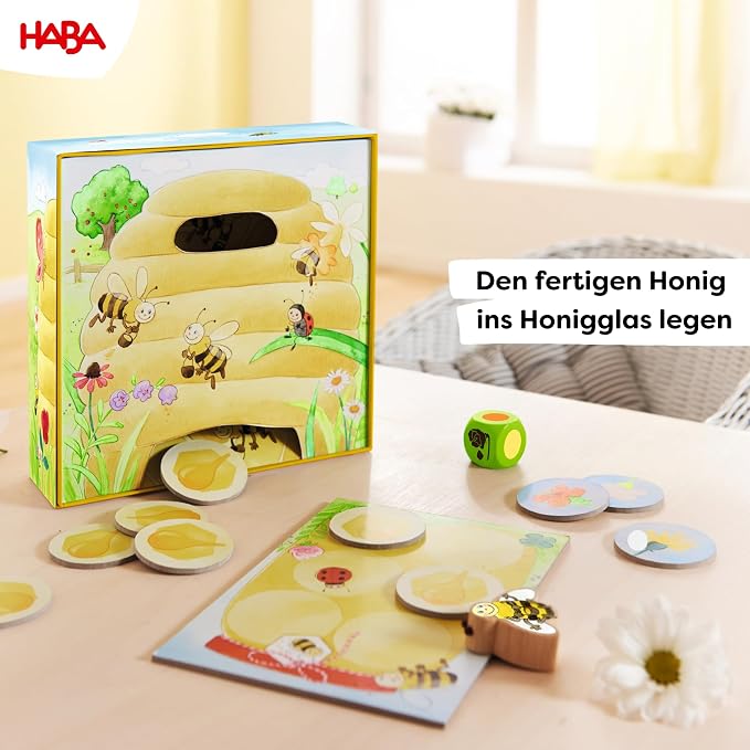 HABA My Very First Games Hanna Honeybee - 2 Cooperative Color Die Games Ages 2+ (German Box)