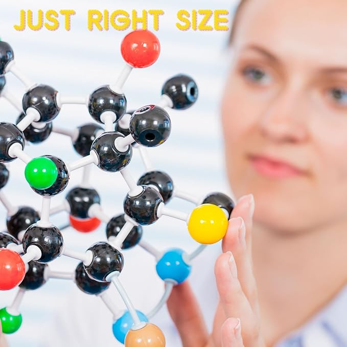 Chemistry Molecular Model Kit, w/C60, Atoms, Bonds, Molecular Structures Building Kit for Chemistry Learning, STEM Science Kits for Student or Teacher,Young Scientists
