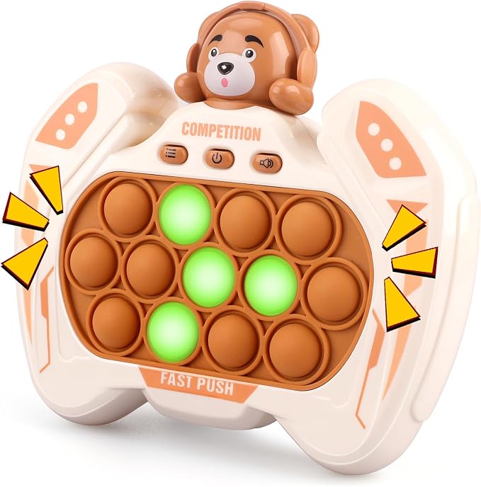 GAPER GO Fast Push Game Fidget Toys for Kids, Handheld Sensory Puzzle Game, Christmas Birthday Gifts for 3-12 Year Old Boys & Girls, Easter Basket Stuffers (Brown Bear)