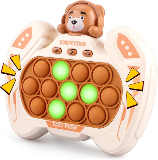 GAPER GO Fast Push Game Fidget Toys for Kids, Handheld Sensory Puzzle Game, Christmas Birthday Gifts for 3-12 Year Old Boys & Girls, Easter Basket Stuffers (Brown Bear)