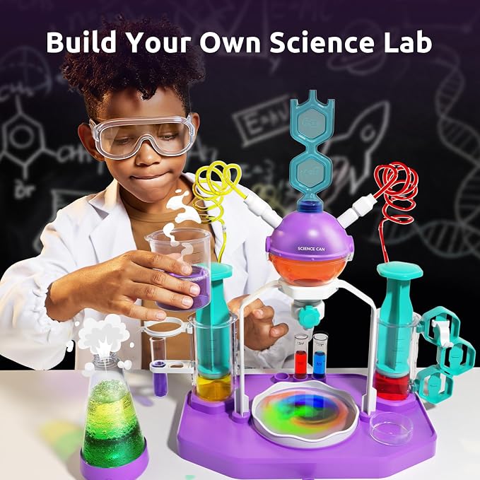 Science Can Science Kits for Kids Age 8-12, 50+ Science Experiments Sets | STEM Learning Toys, Unique Chemistry Lab, Safety Goggle, Illustrated Manual, Birthday Gifts for 8 9 10+ Year Old Girls Boys