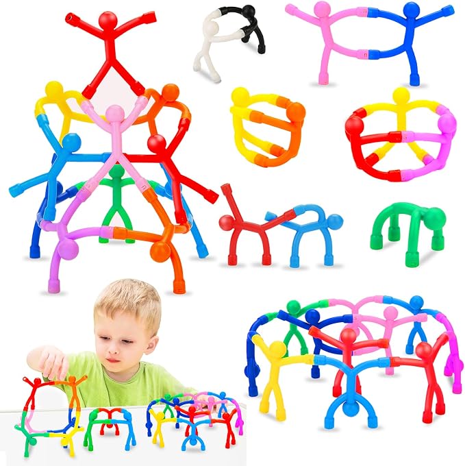 36pcs Magnetic People Figures for Kids 3-8 Travel STEM Fidget Toy | Safe ASTM-certified, Quiet Play for Airplane Car Trips Restaurant, Develops Creativity for Classroom Rewards Stocking Stuffer