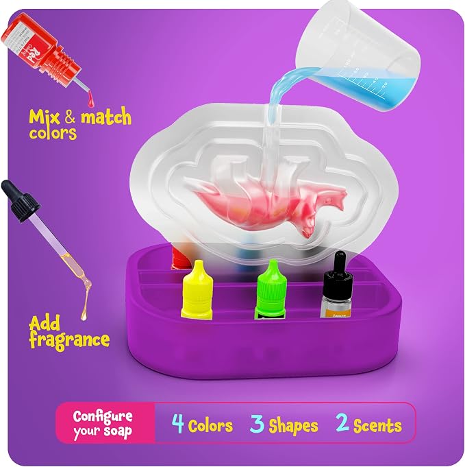 Dino Soap Making Kit For Kids - Dinosaur Science Toys Kits - DIY Craft Kit | Gifts for Kid All Ages, DIY Activities Craft - Art Crafts Gift Set for Boys and Girls Age 3 4 5 6 7 8 12 Year Old Boy