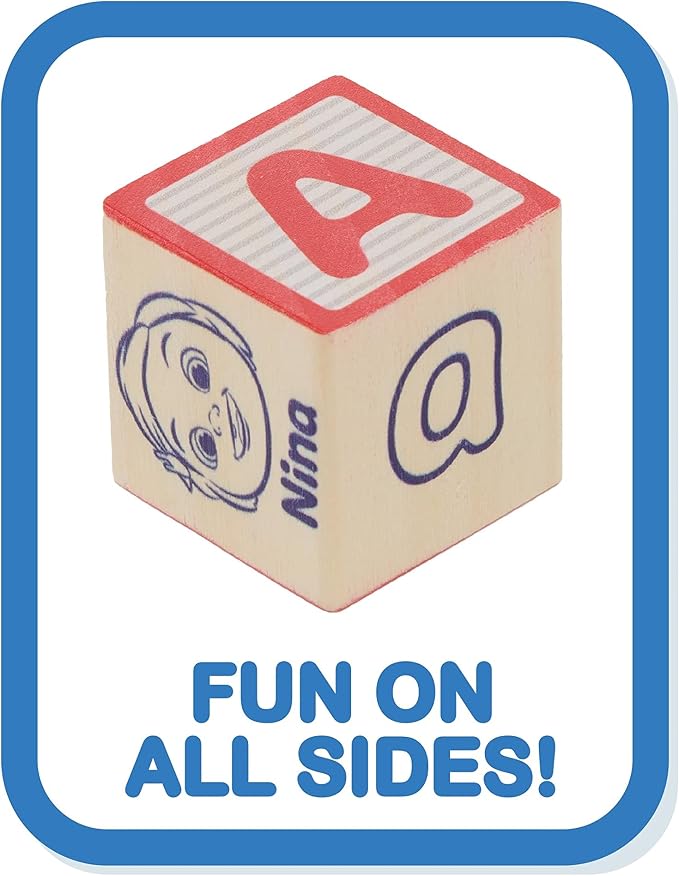 CoComelon 51-piece Classic ABC Wooden Block Set, Preschool Building Toys, Learning and Education, Kids Toys for Ages 18 Month, Amazon Exclusive by Just Play