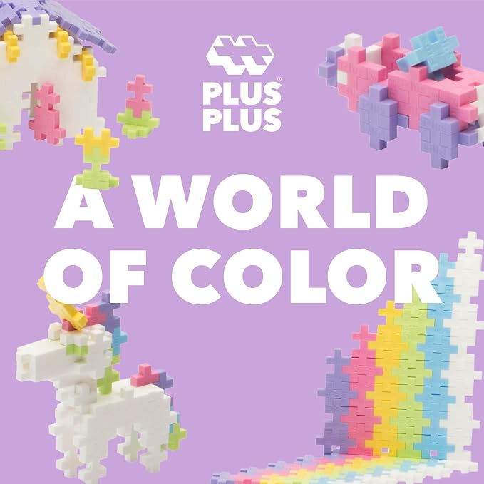 PLUS PLUS 600 Piece Pastel Mix - Mini Waffle Blocks, Classroom Must Haves | STEM Toys, Sensory Bin Filler, Autistic Kids Must Haves, Gifts for Boys & Girls, Christmas Stocking Stuffers for Kids