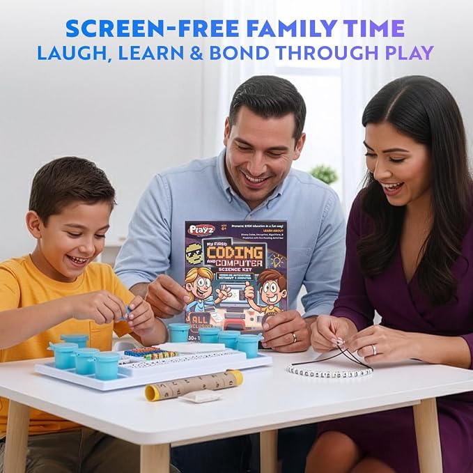 Playz Coding Learning kit, Educational Science Kits for Kids Age 8-12 | Computer Coding for kids STEM Activities Kit, kids Programming Coding Toys Gifts, DIY Technology STEM kit