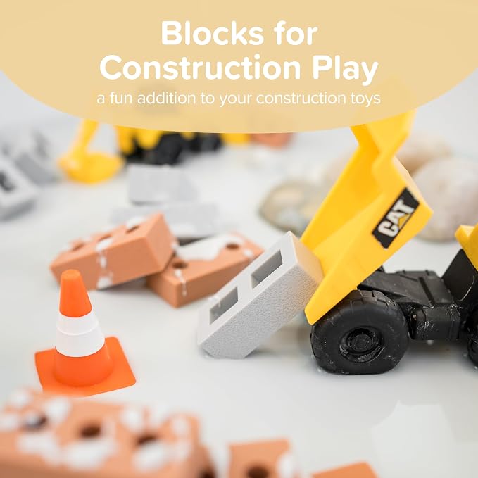 25 x Mini Blocks for Kids Construction | Silicone Tiny Bricks for Play | Kids Blocks For Small World Play | Sensory Play Small World Toys | Suitable for 2 years Plus | Tuff Tray Accessories