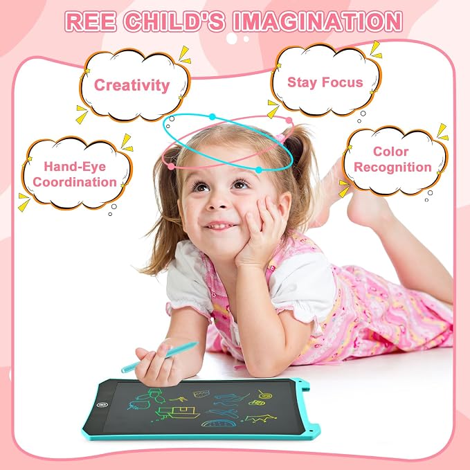 LCD Writing Tablet, 2 Pack Toddler Kids Toys, Travel Essentials Games | 10 Inch Doodle Board Drawing Pad, Mess Free Coloring Books, Travel Toys Birthday Gifts for Girls Boys Age 3-8
