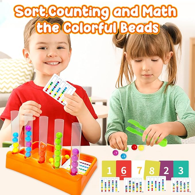 Counting and Color Sorting Toy, Preschool Kindergarten Learning Activities, Math Manipulatives Supplies Matching Games, Fine Motor Skills, Educational Montessori Toys for Kids 3 4 5 6 7 8 Year Old