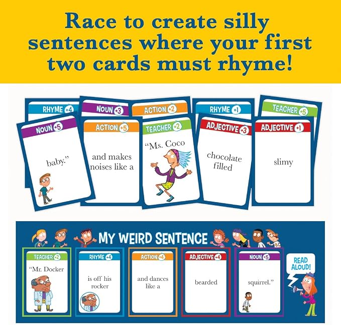 My Weird School Game Miss Bernard Is A Wild Card, Funny Educational Card Game for Kids and Family, Silly Sentence Building Game
