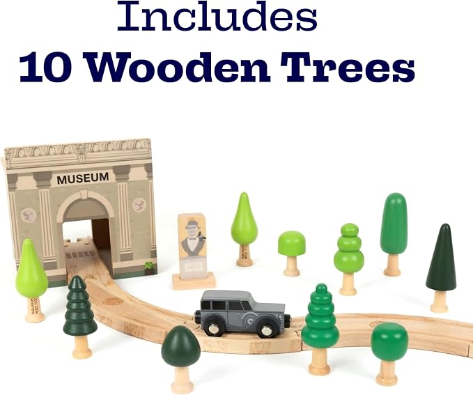 10-Piece Wooden Toy Trees Set – Unique Miniature Model Trees for Crafts, Dioramas, and Fairy Gardens – Wood Forest Trees for Projects, Cake Toppers, and Kids' Play