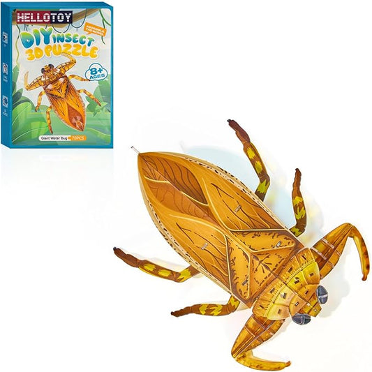 3D Acrylic Insect Puzzle DIY Bug Model Kit Animal STEM Gift | Building Kits Craft Figurine Sculpture Nature Decoration Educational Display Toys for Kids Teens and Adults (Giant Water Bug)