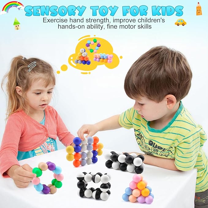 Yrissmiss 2PCS Autism Sensory Toys for Autistic Children, Sensory Fidget Toys for Kids Adults, Autism Learning Materials ADHD Fidget Toys Easter Basket Stuffers Gifts for Kids Boys Girls 3+ Year Old D