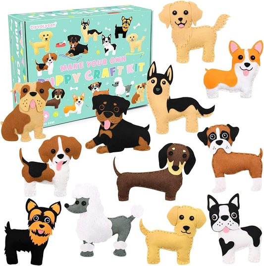 Puppy Sewing Kit for Kids –Fun Plush Toy Sewing for Girls & Boys – DIY Felt Craft Gift Set Ages 7 8 9 10 11 12