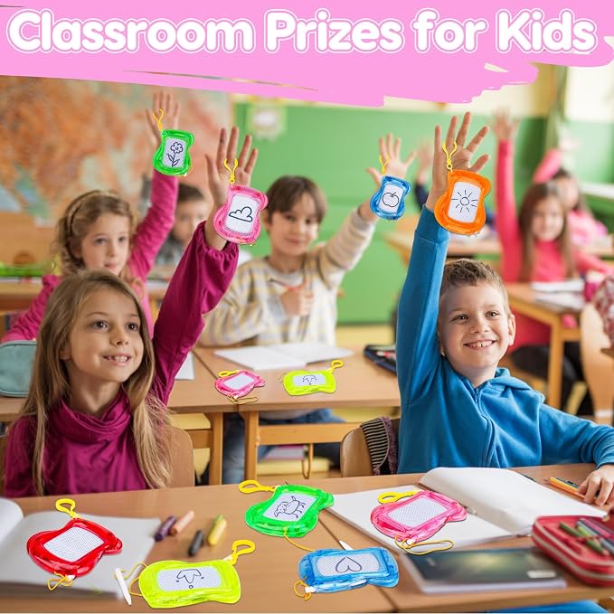 16PCS Mini Magnetic Drawing Board Party Favors Bulk for Kids 4-8 8-12 Birthday Goodie Treat Bag Stuffers Classroom Treasure Chest Carnival Prizes Box Toys Pinata Fillers Back to School Student Gifts