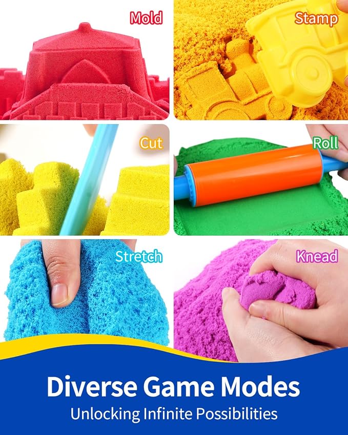 OleOletOy Colored Sand Bulk for Kids: 12 Lbs Large Pack Multicolor Moldable Sand - Classroom Activities for Kids Boys Girls Age 3-8 Sensory Play - Bulk Sand for Sandbox Party Favors Sensory Bin Filler