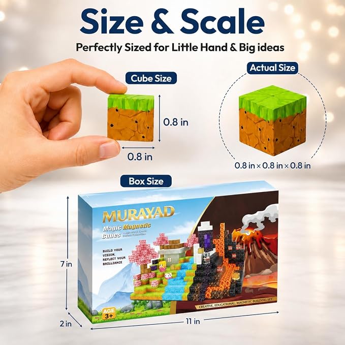 200PCS Magnetic Building Blocks for Kids Ages 3+ - STEM Lava Magnet Cubes Educational Set, Montessori Sensory Learning Toys for Boys & Girls, Indoor Outdoor Kids Birthday Gift.