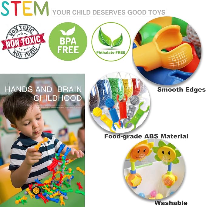 170 Pcs STEM Building Toys for Kids Ages 4-8, Building Blocks Educational Construction Engineering Building Kit for Ages 3 4 5 6 7 8 9 Year Old Creative Kids Games, Christmas Birthday Gifts Boys Girls | Interactive engineering kit for hands-on learning...