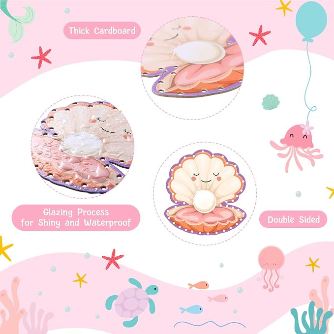 10 Pcs Kids Lacing Cards Double Sided Animal Sewing Cards Kits 10 Styles Lacing Toy Crafts for Toddler Ages 6+ Developing Imagination Preschool Learning Activity Supplies(Mermaid Style)