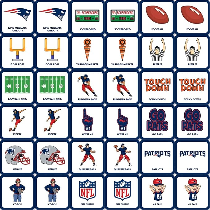 MasterPieces Officially Licensed NFL New England Patriots Picture Matching Card Game for Kids and Families