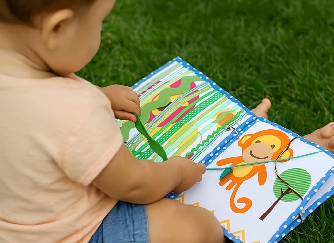 Urban Zoologie Quiet Book - 8 Pages of Safari Animal adventures Baby sensory activity, Handmade by TomToy