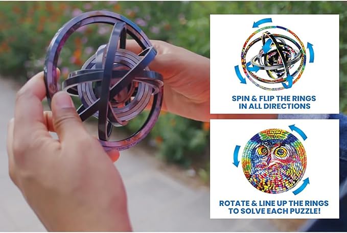 Spin Flip Puzzle - Puppies & Kittens - Spin it, Flip it, Solve it! for Those who Love Brain teasers! Adult Fidget Toy. Great Gift for Mom, Dad, Teens, Men and Women