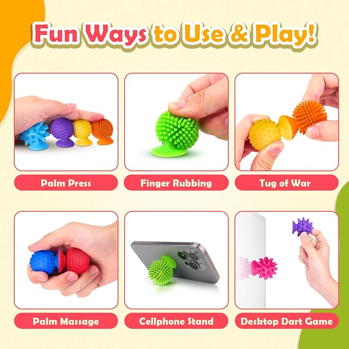 Sensory Toys Squishy Fidget Bulk for Kids Adults 20 Pack Classroom Prizes | Quiet Suction Cup Squishy Fidgets for Student Classroom Prizes, Bath Play and Sensory Special Needs Items for Boys and Girls