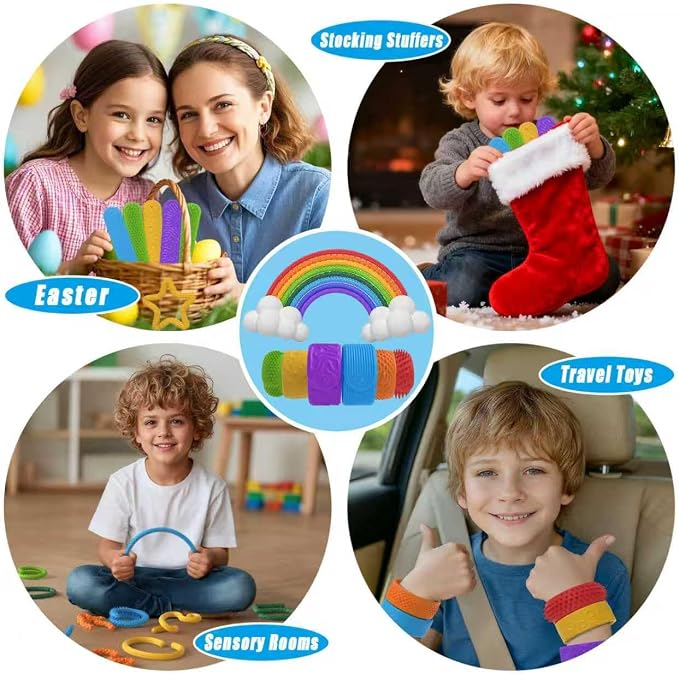 14Pack Fidget Toys Bulk , Stimmy Sticks & Sensory Slap Bracelets for Kids, Sensory Toys for Stress Anxiety Autistic ADHD, Quiet Fidgets for Classroom Prize for Kids 8-12, Calm Down Corner Supplies