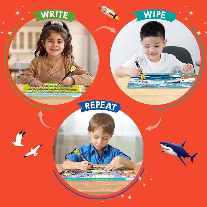 Skillmatics Search and Find Megapack – Reusable Preschool Learning Activity | Write & Wipe Mats, Art & Crafts, Build Vocabulary, Screen-Free, Educational Toy, Gift for Toddlers & Kids Ages 3, 4, 5, 6