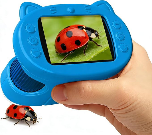 Handheld Digital Mini Microscope for Kids: 1000X 4K 2.4" Microscopes Toys | Portable Pocket STEM Electronic Learning Educational Science Kit 8-12 Birthday Gift 4 5 6 7 Year Old Boy Girl