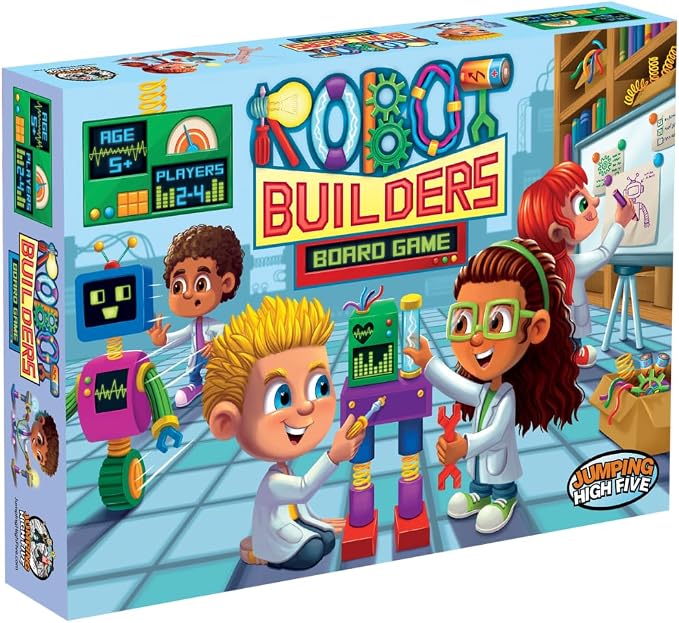 Robot Builders Cooperative Board Game Kids Ages 5+, Stem Fun 2-4 Players | Exciting robot-building competition, kids race to collect their parts and tools. Easy to learn, fun for the whole family.