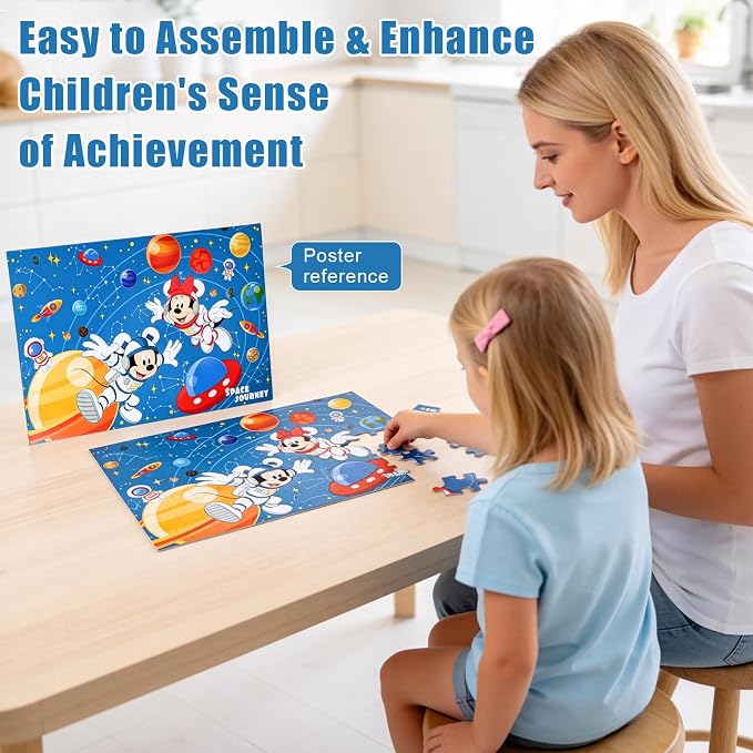 Kids Puzzles,2 Packs 60 Piece Puzzles for Kids Ages 4-8,Outdoor/Travel Puzzle with Small Box and Independent Storage Bag,L16.2 x W‌10.6 Inch