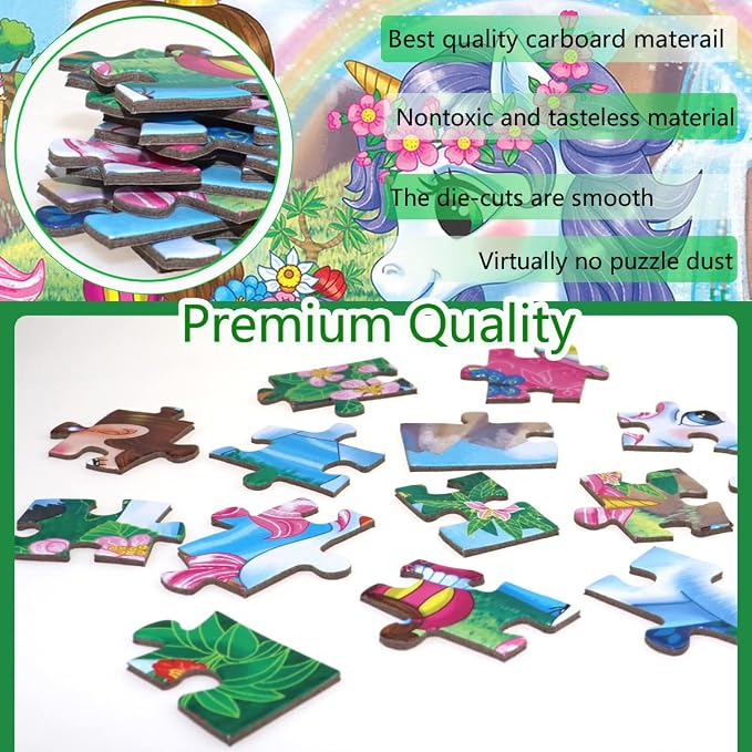 Puzzles for Kids Ages 4-6 6-8 Year Old - Princess & Unicorns | 100 Piece Jigsaw Puzzle for Toddler Children Learning Educational Puzzles Toys, Girls Birthday Gifts
