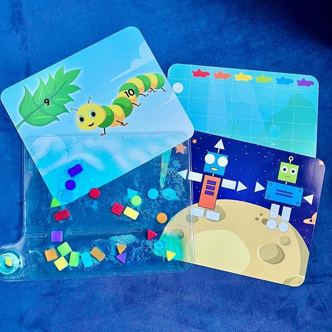 hand2mind Colors & Shapes Sensory Pad, 16 Activities, 24 Shapes, Ages 3+ | Occupational Therapy Toys, Fine Motor Toys, Toddler Sensory Toys, Calming Toys for Kids, Calm Down Corner Supplies