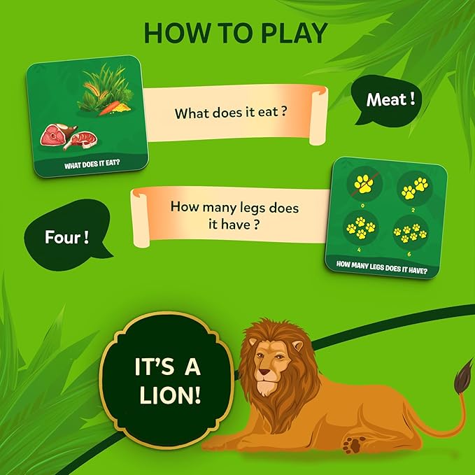 Skillmatics Guess in 10 Junior – Animal Kingdom, Card Game, Gift for Kids | Educational Trivia Game for Preschoolers, Travel Toy & Guessing Board Game, Screen-Free, Boys & Girls Ages 3, 4, 5 & 6