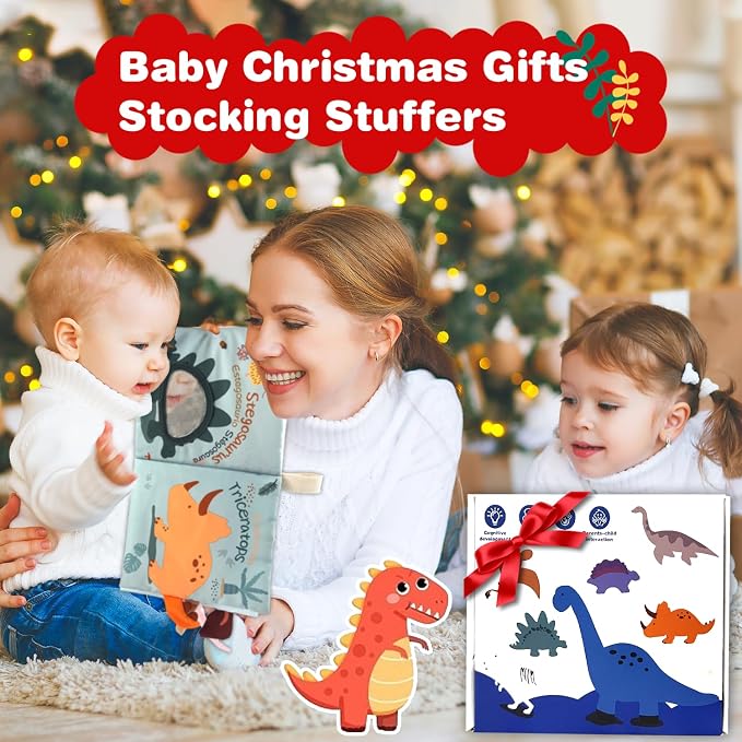 Richgv Baby Books 0-6 Months,Early Development Toy,Baby Boy Gifts Baby Toys | Touch Feel Crinkle Book 0-3-6-12 Months, Baby Shower Gifts, Newborn Infant Tummy Time Toy, Baby Stocking Stuffers, Xmas Gifts
