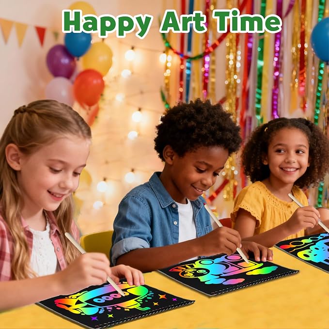 ZMLM Scratch Paper Art-Crafts Gift: 2 Pack Rainbow Notebooks Supplies Toys | Art Crafts for 3 4 5 6 7 8 9 10 11 12 Years Old Girls and Boys Kids Birthday Christmas Party Travel Games Activities Traffic