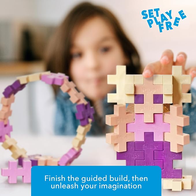 PLUS PLUS Big 15 Piece Bloom Mix - Large Building Blocks for Toddlers | Quiet Stem Toys for Toddlers, Prek Classroom Essentials, Waffle Blocks Jumbo, Stem Bins for Classroom, Sensory Bins
