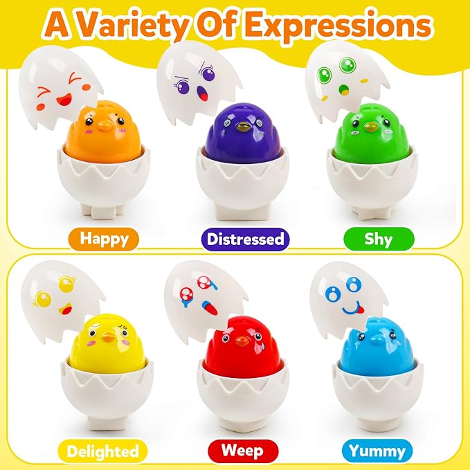 Egg Toys for Toddlers 1-3,Montessori Geometric Eggs Early Preschool Educational Learning Fine Motor Skills Color Sorting Satcking Travel Bingo Puzzle Matching Games for Kids Boys Girls