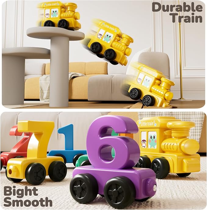 JUKUDAHU Magnet Number Train Set for Toddlers 3-4 Years Old | Counting Toy, Color Sorting Toy, Preschool Educational Activities, Learning Toy, Train Birthday Gifts for Boys Girls 3 4 5